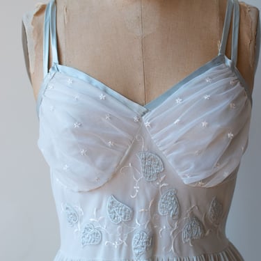 1950s Pale Blue Nightgown 