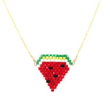 Seed Bead Watermelon Necklace