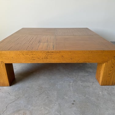 1980's Postmodern  Parsons-Style Checkered Top Coffee Table 