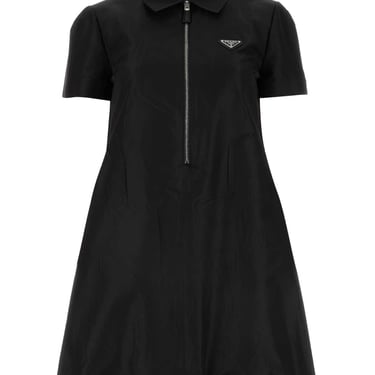 Prada Women Black Faille Mini Dress