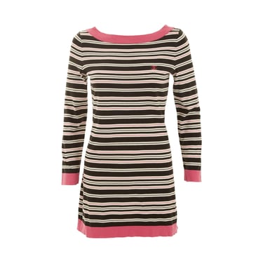 Chanel Pink Striped Logo Dress