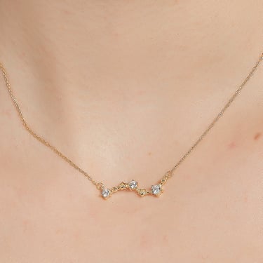 Evangeline gold vermeil north star constellation necklace, celestial constellation necklace, northern star necklace, dainty pendant necklace 