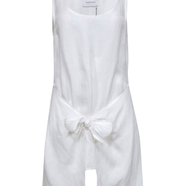 Anemos - Ivory Linen Blend "D.K. Mini" Tie Dress Sz M