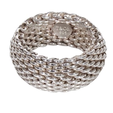 Tiffany &amp; Co. - Sterling Silver Somerset Mesh Weave Ring Sz 7