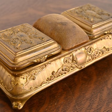 Tiffany & Co. Style Antique French Repousse Bronze Doré Jewelry Box