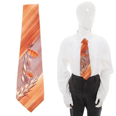 1940's Windsor of California Orange Hand-Painted Tie