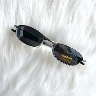 Vintage Y2k Silver Reflective Tinted Sunglasses 