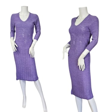 Plain Jane Lavender Purple Lurex Acrylic Sweater Knit Dress I Sz Sm I Esprit 