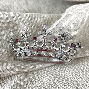 Sterling 5 point crown with rhinestones - 1950s vintage 