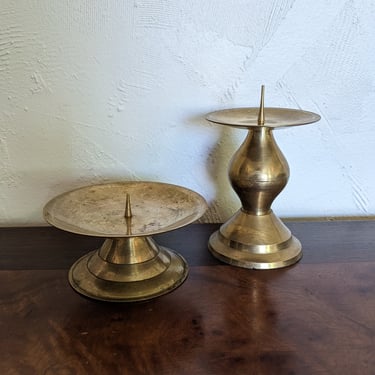 Pair of Vintage Brass Candle Holders 