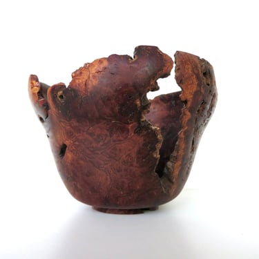 Hand Turned Manzanita Wood Bowl, Sculptural Wooden Burl Vessel 