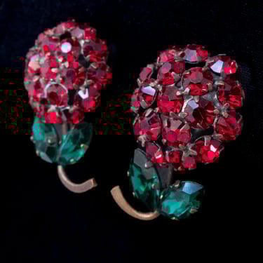 Rhinestone Cherry Earrings Austria