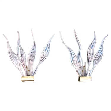 Beautiful and rare pair of 1970's Murano sconces ( PLEASE READ COMMENTS )