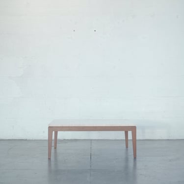 Walnut and Travertine Coffee Table