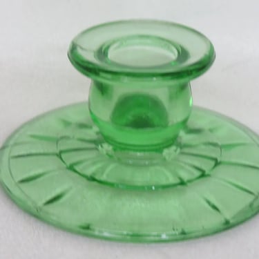 Green Depression Glass Single Candle Stick Holder 3803B