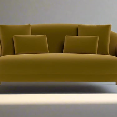 Interior Define 3 Seat Curved Fiona Sofa w/Brass Legs FFW258-359