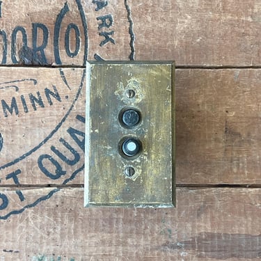 Salvaged GE Brass Push Button Switch and Plate Cover 