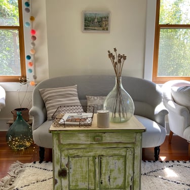 Beautiful rustic vintage French wooden jam cabinet 