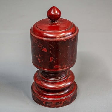 Vintage Burmese Painted & Lacquered Lidded Offering Bowl