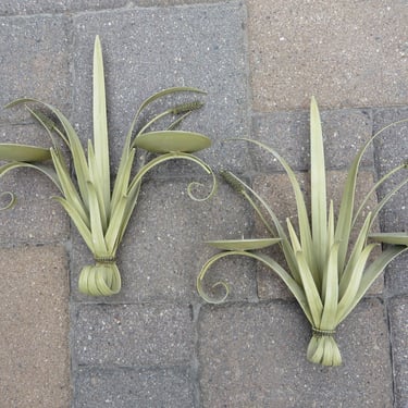 Vintage Midcentury Wheat Sheaf Double Candleholder Wall Sconce 