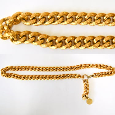 70s 80s Chunky Vintage Gold Chain gold Belt Gold Metallic Chain Belt size SMALL Medium Large Chunky Gold Chain Adjustable Glam Chain Belt 