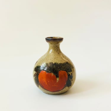 Pottery Bud Vase with Persimmon 