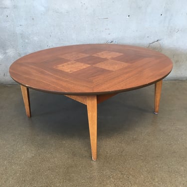 Vintage Mid Century Round Coffee Table by Lane