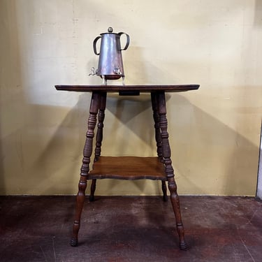 Antique Victorian Spindle Leg Hall Table 