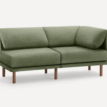 Burrow Moss Green/Walnut LegbThe Range 2-Piece One Arm Sofa Loveseat FFW258-629