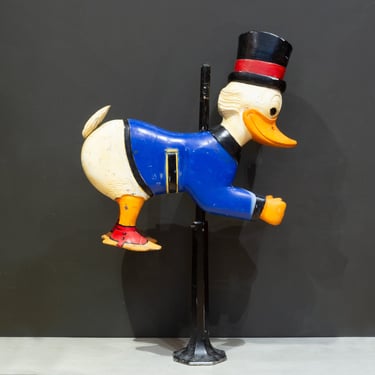 Mid-century Hand Carved Scrogg McDuck Carousel Ride c.1950