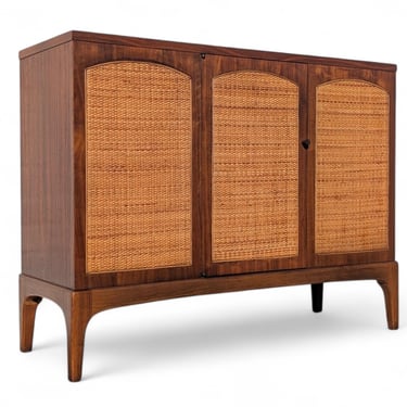 Mid Century Modern Lane Rhythm Cane Front Cabinet 