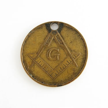 Vintage George Washington Masonic National Memorial Souvenir Coin Metal Token Fob Souvenir 1940's Alexandria VA Freemasonry 