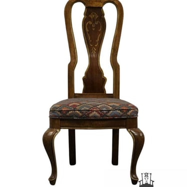 AMERICAN OF MARTINSVILLE Solid Walnut Italian Provincial Splat Back Dining Side Chair 