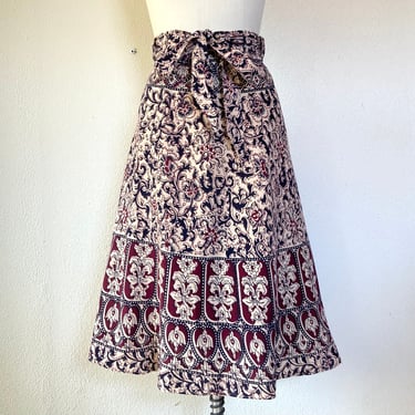 1970s Indian cotton wrap skirt 