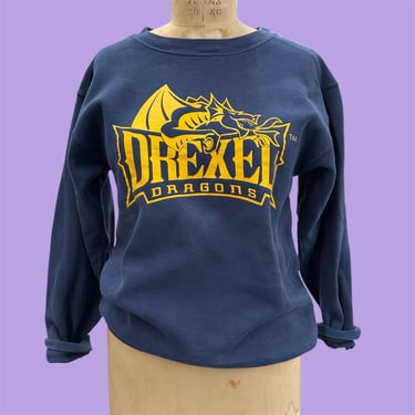 Vintage Drexel University Sweatshirt Retro 1990s Dragons + Size Small + Raglan + School Spirit + Philadelphia + Varsity + Pullover + Unisex 