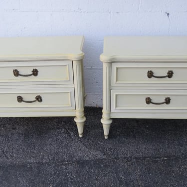 French Shabby Chic Vanleigh Painted Nightstands Bedside Tables a Pair 4926
