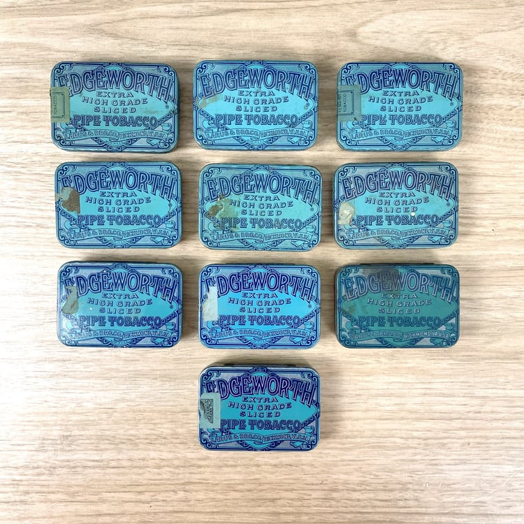 Edgeworth Sliced Pipe Tobacco tins - 10 total - | NextStage Vintage -  Westborough, MA