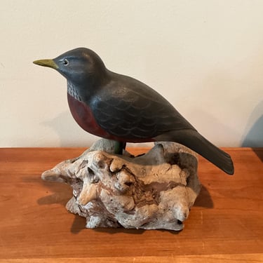 Curtis Waterfield carved robin 