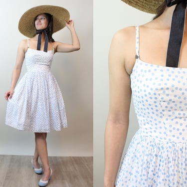 1950s LANZ cotton polka dot dress xxs | new spring 
