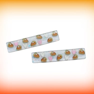 Pumpkin Pie Hair Clip Set Cute Fall Autumn Thanksgiving Barrettes 