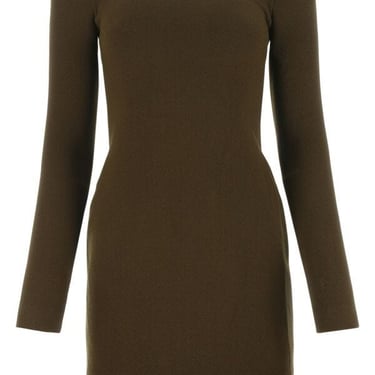 Khaite Woman Brown Wool Mini Dress