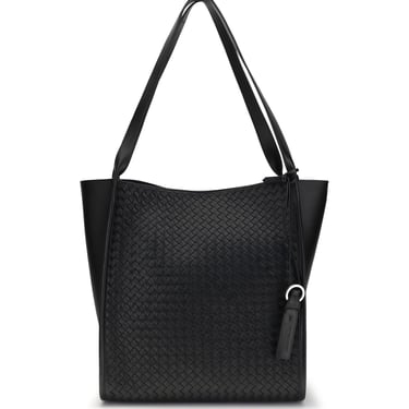 Bottega Veneta Black Intrecciato Leather Large Tote Bag | Backroom