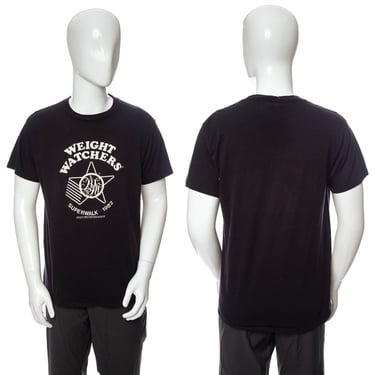 1980's Black and White Weight Watchers Superwalk T-Shirt Size L