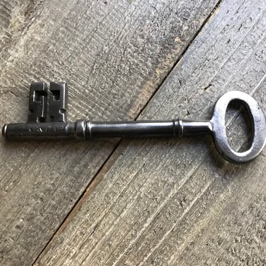 Antique Skeleton Key, Polished, Large, Georgian, Victorian, Garden Gate Key, Chateau Key 