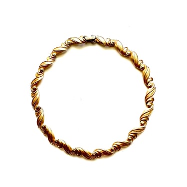 Vintage 50s 60s Kramer Choker Gold Chain Necklace Jewelry 