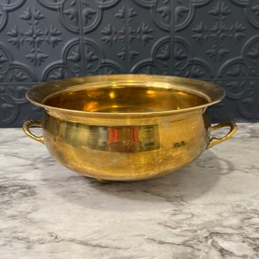 Solid Brass Footed Pot with handles