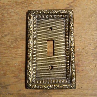 Vintage Decorative Brass Single Switch Plate Cover