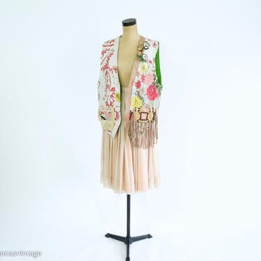 1990s Vintage Fabrics Vest | 90s Unusual Vintage Vest | Wearable Art Vest | Georgia Madrid | One Size 