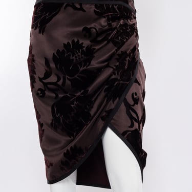 Velvet Burnout Wrap Skirt