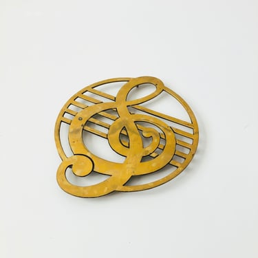 Brass Treble Clef Trivet 